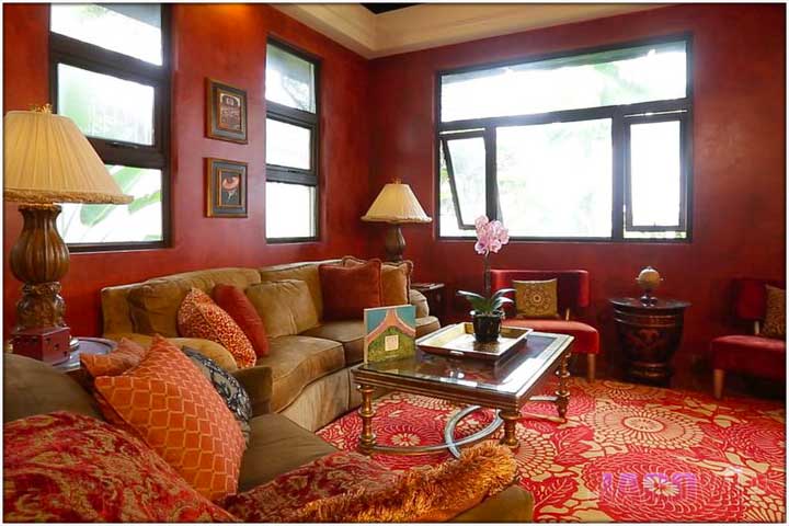Fancy red living room