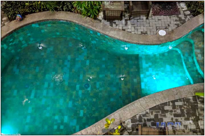 Overhead view of pool