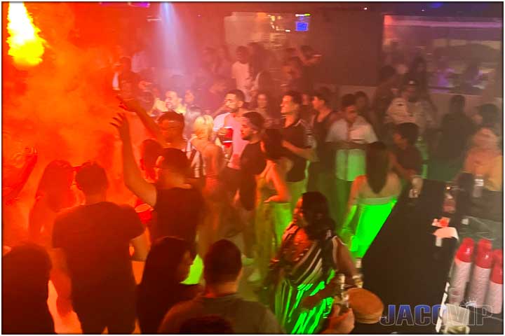 Red smoke show at club