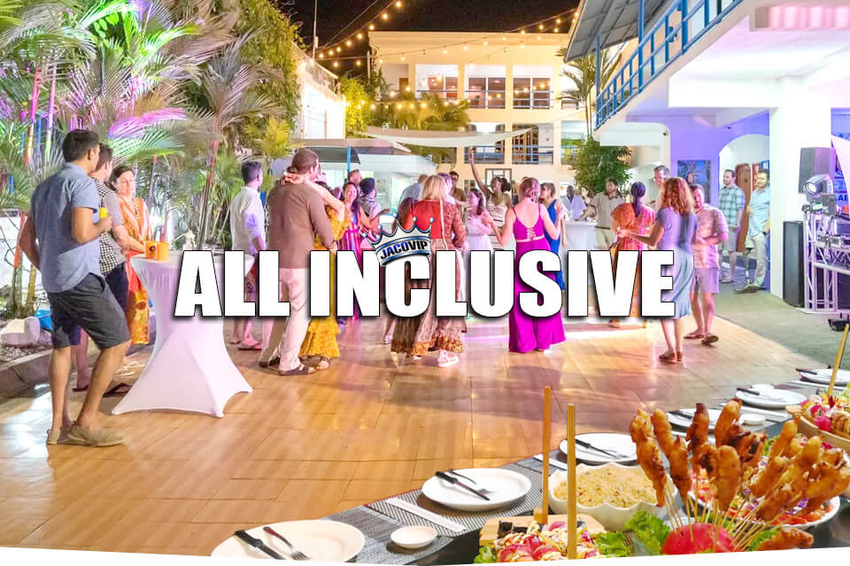 Group of people dancing at private all-inclusive package in Jaco Costa Rica