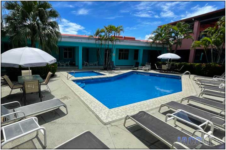 Corner view of custom swimming pool