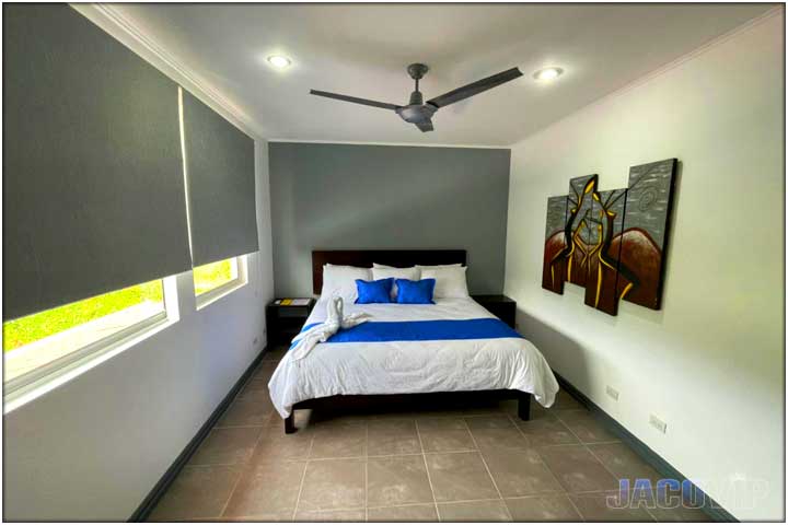 Modern artwork on bedroom wall