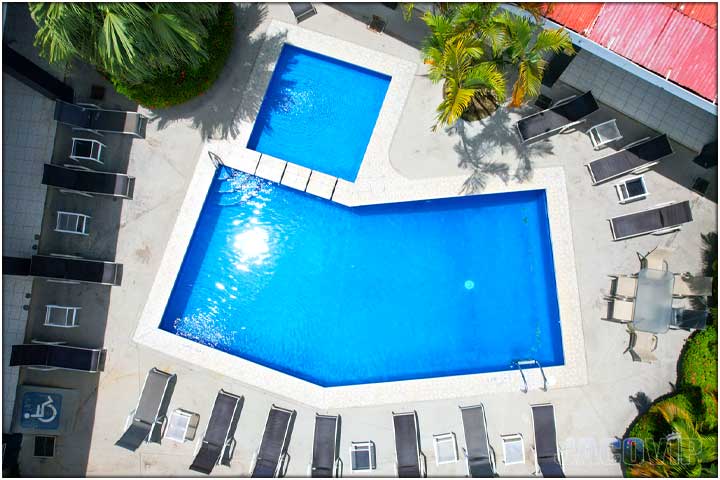 overhead view of pool