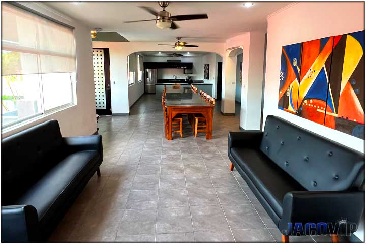 from behind the kitchen bar