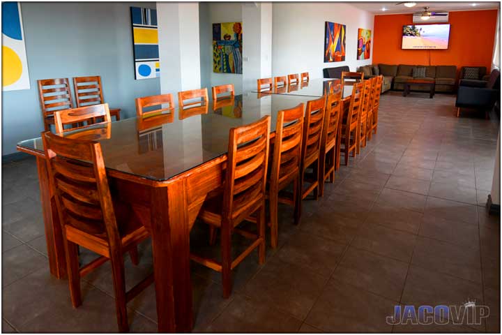 long dining tables and living rooma