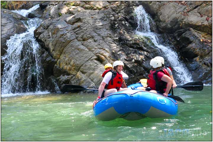 Costa Rica Waterfall during river rafting tour