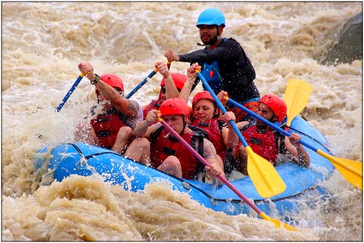 Close up of river rafting