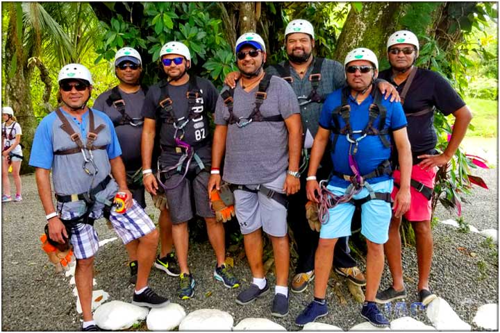 Bachelor party group after the zipline canopy tour